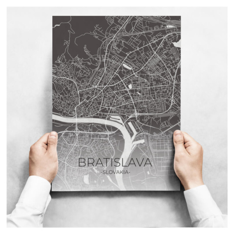 Sada obrazů - Map Of Bratislava INSPIO