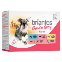 Briantos Chunks in Gravy 48 x 100 g - výhodné balení - míchané balení (kuřecí, hovězí, losos)