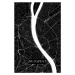Mapa Budapest black, 26.7x40 cm