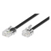 PremiumCord telefonní rovný 8P4C (RJ-45) plug - 6P4C (RJ-11) plug 3m - černý