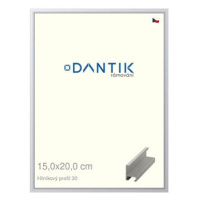 DANTIK rámeček 15 × 20, ALU profil 6030 Stříbrný matný sklo čiré