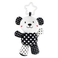 Akuku Plyšová hračka s chrastítkem medvídek černo bílá