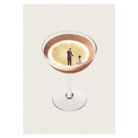 Ilustrace My drink needs a drink, Maarten Léon, (30 x 40 cm)
