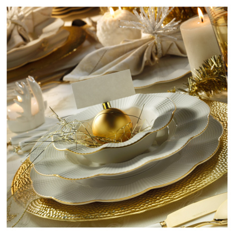 Porcelánová jídelní souprava 83 ks RICE GOLD bílá zlatá Asir