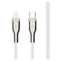 Nabíjecí a datový opletený kabel FIXED s konektory USB-C/Lightning a podporou PD, 1.2 m, MFI, bí