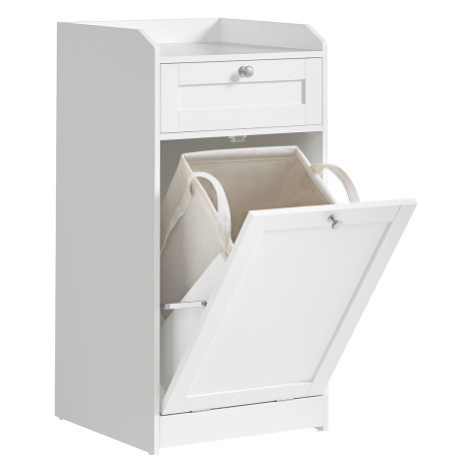 SONGMICS Koupelnová skříňka s košem na prádlo Vasagle Clark bílá