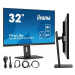 Monitor iiyama 32 Ips Led 4K Hdmi,dp,usb-c,kvm,lan