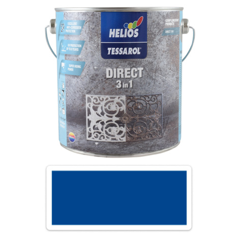 TESSAROL Direct 3in1 - antikorozní barva na kov 2.5 l Modrá RAL 5017 HELIOS PREISSER