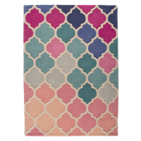 Flair Rugs koberce Ručně všívaný kusový koberec Illusion Rosella Pink/Blue - 120x170 cm