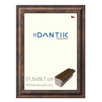 DANTIK rámeček 21 × 29,7, TRITON měď antik sklo čiré