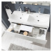 MEREO Aira, koupelnová skříňka s umyvadlem z litého mramoru 121 cm, šedá CN733M
