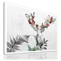 Obraz na plátně DEER IN FERNS různé rozměry Ludesign ludesign obrazy: 70x50 cm