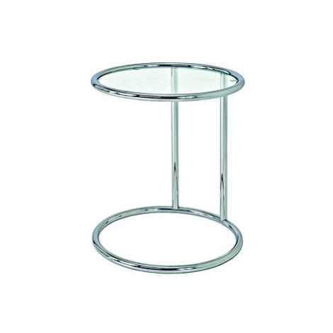 Noční stolek Karin, 55 cm, stříbrná / čirá