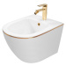 REA Závěsný bidet Carlo Mini White Gold Edge REA-C6990