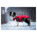 Vsepropejska Doral bunda pro psa s kožíškem Barva: Červená, Délka zad (cm): 45, Obvod hrudníku: 