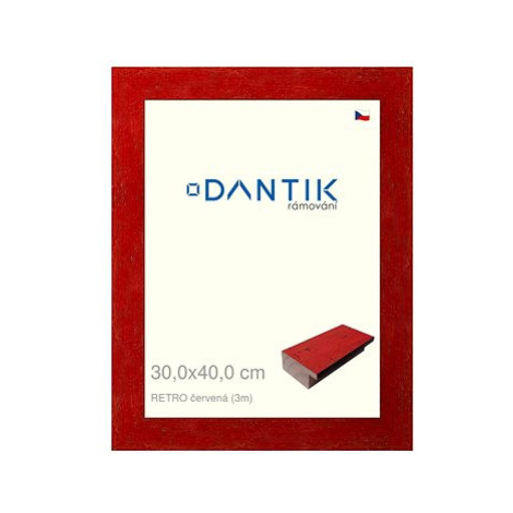 DANTIK rámeček 30 × 40, RETRO červený plexi čiré