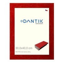 DANTIK rámeček 30 × 40, RETRO červený plexi čiré