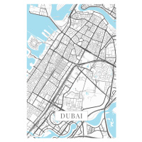 Mapa Dubai white, (26.7 x 40 cm)