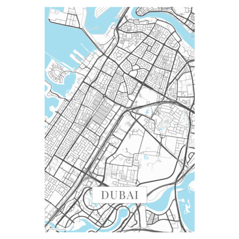 Mapa Dubai white, (26.7 x 40 cm)