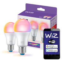 2x LED žárovka LED E27 A60 8,5W = 60W 2200-6500K + RGB SMART WiFi WiZ