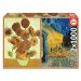 Puzzle Los Girasoles+Terraza De café Por La Noche Vincent van Gogh Educa 2 x 1000 dílků a Fix le