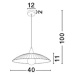 NOVA LUCE závěsné svítidlo SHELL chromovaný kov bílá a čiré strukturované sklo E27 1x12W 7326501