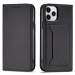 Magnet Card Case elegantní knížkové pouzdro s venkovní kapsou na iPhone 13 Pro 6.1" Black