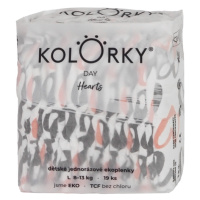 KOLORKY DAY jednorázové eko plenky srdce - L (8-13 kg), 19 ks