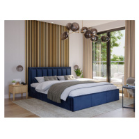 Čalouněná postel MOON rozměr 180x200 cm Tmavě modrá
