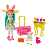 Enchantimals fluffy zajíčková & mop na zahrádce, mattel gjx33