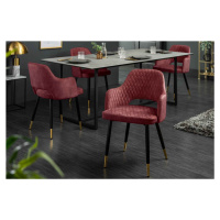 LuxD Designová židle Laney červený samet