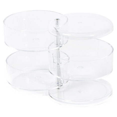Otočný box na šperky Compactor – 3 otočné přihrádky, čirý plast