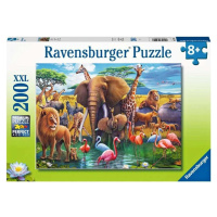 Ravensburger 13292 puzzle zvířata u napajedla 200 dílků xxl