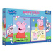 Puzzle 4 v 1 maxi oboustranné 2 x 10 dílků Peppa má dobrý den/ Peppa Pig