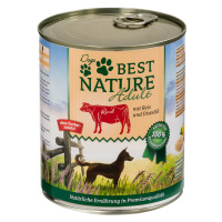 Best Nature Dog Adult 12×800 g – výhodné balení - hovězí, rýže & světlicový olej
