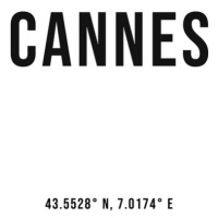 Ilustrace Cannes simple coordinates, Finlay & Noa, 30x40 cm