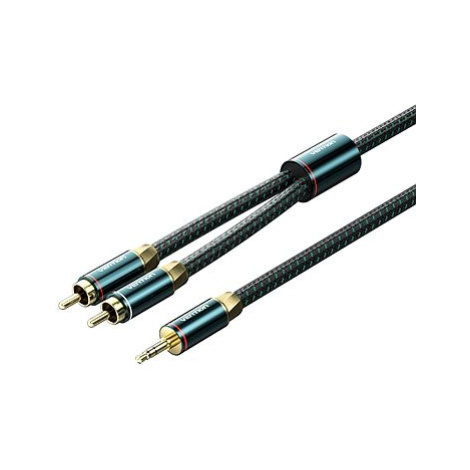 Vention Cotton Braided 3.5mm Male to 2RCA Male Audio Cable 3M Green Copper Type