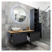 MEREO Mailo, koupelnová skříňka s keramickým umyvadlem 81 cm, bílá mat, černé madlo CN541B