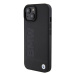 BMW hard silikonové pouzdro iPhone 15 6.1" black Leather Hot Stamp MagSafe