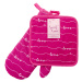 Kuchyňský SET rukavice/chňapka SWEET LOVE růžová 18x30 cm/20X20 cm , 100% bavlna