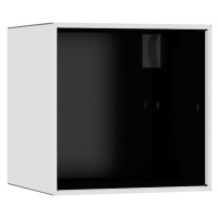 mauser Závěsný otevřený samostatný box, šířka 385 mm, signální bílá / černá