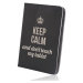 Knížkové pouzdro Fashion Keep Calm univerzální 9-10", černá