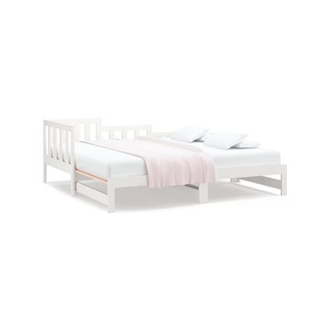 Výsuvná postel bílá 2× (90 × 200) cm masivní borovice, 820742 SHUMEE