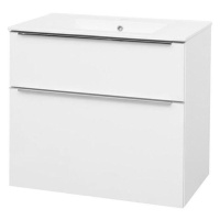 MEREO Mailo, koupelnová skříňka s keramickým umyvadlem 81 cm, bílá, chrom madlo CN511