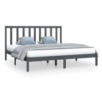 Rám postele šedý masivní borovice 180 × 200 cm Super King, 3105177