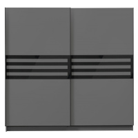 Šatní skříň s posuvnými dveřmi rimini - šedá/černá