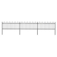 Zahradní plot s obloučky ocelový 5,1×0,8 m černý 277649