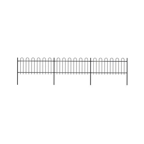 Zahradní plot s obloučky ocelový 5,1×0,8 m černý 277649 SHUMEE