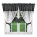 Dekorační krátká záclona s řasící páskou KALINA bílá/tmavě šedá 400x145 cm MyBestHome
