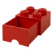 Lego® úložný box 250x252x181 se šuplíkem červený